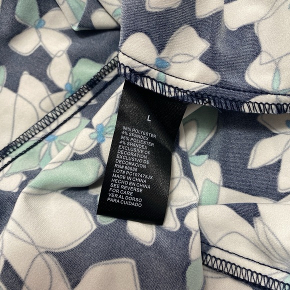 PERCEPTIONS FLORAL DRESS NAVY WHITE GREEN TIE WAIST SPRING BOHO COTTAGECORE - Picture 4 of 10